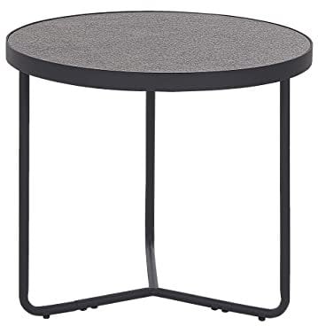 Runder, Kleiner Couchtisch in Betonoptik grau/schwarz ⌀ 50 cm Melody