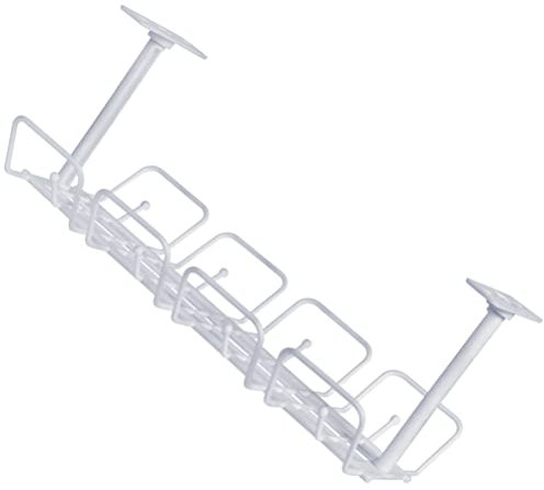Alipis 1 Set Under Table Wire Tray Wire Management Cord Management Cable Management Tray Wall Baskets Tabletop Shelves Under Desk Line Frame Pp White Electric Wire