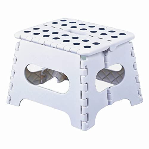 PandaEar Tritthocker, zusammenklappbar, Leichter Tritthocker mit 19,1 cm Höhe für Kinder, Stabiler Fußhocker für Küche, Schlafzimmer, Bad und Badezimmer, Weiß