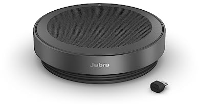Jabra Speak2 75 - Vivavoce Bluetooth wireless, altoparlante portatile con 4 microfoni a cancellazione del rumore, altoparlanti full-range da 65 mm e adattatore Bluetooth USB-C, altoparlante