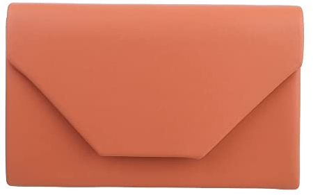 Ital Design KLEINE DAMEN CLUTCH KUNSTLEDER ABENDTASCHE SCHULTERTASCHE ORANGE