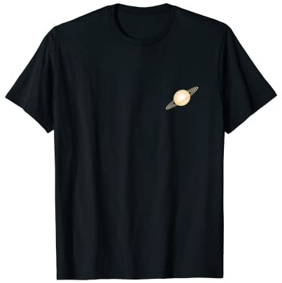 Saturn Rings Planet Space T-Shirt mit kleinem Logo T-Shirt