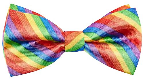 Balinco Regenbogen Fliege, Clown Kostüm Zubehör, LGBTQ Accessoires, CSD, Gay Pride Mottoparty, Kasper Fasching, Karneval, Halloween, Bunte Kostümfliege