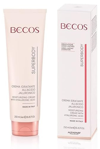 Becos Superbody Feuchtigkeitscreme mit Haluronsäure bei niedrigem und hohem Gewicht Moleküle 250 ml - schönere Haut, weich und elastisch, wie regeneriert
