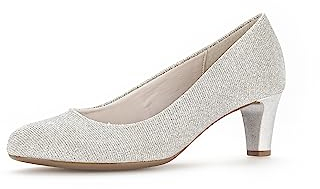 Gabor Damen Klassische Pumps | Frauen Absatzschuhe | stöckelschuhe | Businessschuhe | büro | Office | elegant | high Heels | Silber | 39 EU - 6 UK