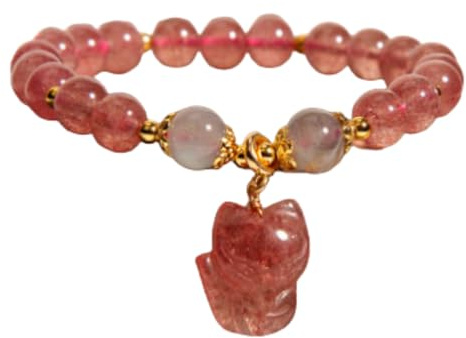 napoolo - Bracelet Pierre Naturelle Femme - Perles Naturelles - Fait Main - Marque Française - Améthyste, Quartz Rose, Pierre de Lune, Citrine, Jade, chakras - Qualité Premium
