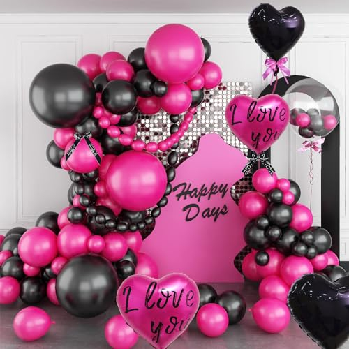 Barbie Rosa & Schwarze Ballonbogen, High-End-Luxusdekorationen Verwendet FüR VorschläGe, Geburtstage, JubiläEn, Hochzeiten, Muttertag, EröFfnung Und Andere Festliche AtmosphäRe Deko