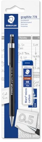 STAEDTLER - Crayon graphite 778-1 porte-mine 0,5 mm plus 1 étui mines - 7785ABK25D