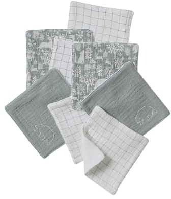 VERTBAUDET Lot de 6 lingettes lavables bleu grisé TU