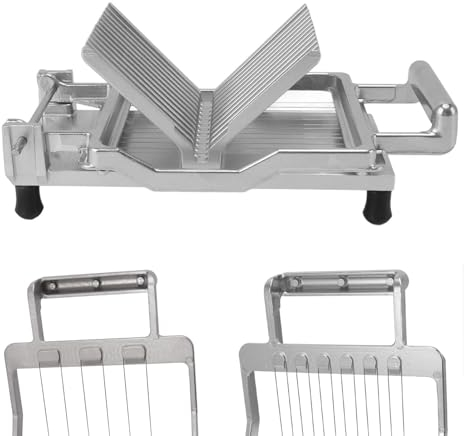 json2xml Trancheuse à Fromage Manuelle pour la Maison | Coupe-Fromage Professionnel | Coupe-Fromage en Fil métallique | Machine découpe Beurre Pain en Acier Inoxydable, avec Deux Tailles Lames Coupe