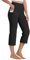 WILLIT Caprihose Damen Yogahose Sporthose Capri Leggings High Waist Hosen Crop gerades Bein Sommerhose Freizeithose Sport Übung Workout 21 mit Taschen Schwarz XL