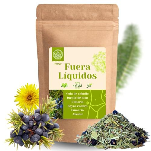 Té de Cola de Caballo, Diente de León, Ulmaria, Bayas de Enebro, Fumaria, Adedul | Evita la Retención de Líquidos con Propiedades Antiinflamatorias, Diureticas, Antioxidantes y Antimicrobianas