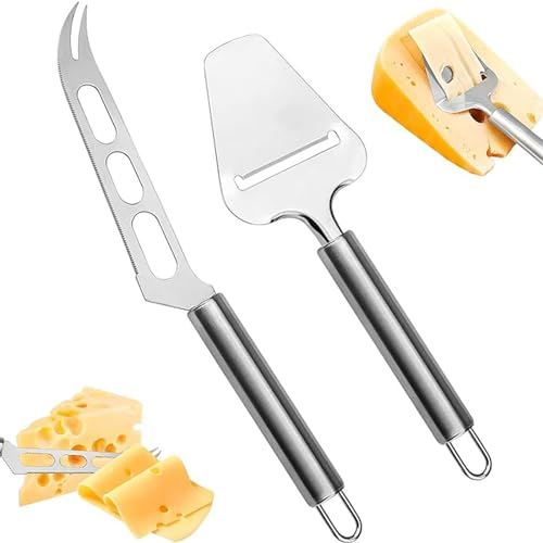 Käsemesser, Käsehobel 2er Set, Butterschneider, Käseschneider aus Edelstahl, Käsemesser Set, Geeignet zum Schneiden von Käse und zum Teilen in Kleine Stücke