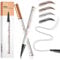 Augenbrauenstift, Wasserfester Augenbrauen-Stift, Wischfest Flüssiger Augenbrauenstifte,3D-Microblading-Augenbrauenstift,Natürliches Make-up,für Männer und Frauen(Hellbraun)