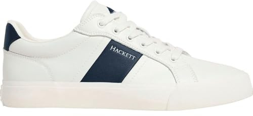 Hackett London Herren Blake Mix Sneak, Weiß, gebrochenes Weiß, 46 EU