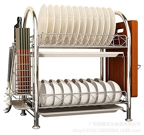 CLLBANT Geschirrständer, Geschirrständer, Küchenaufbewahrung, Geschirrabtropfständer, Küchenständer aus Edelstahl, Geschirrständer für die Spüle, Abtropfständer, Aufbewahrungsständer für K