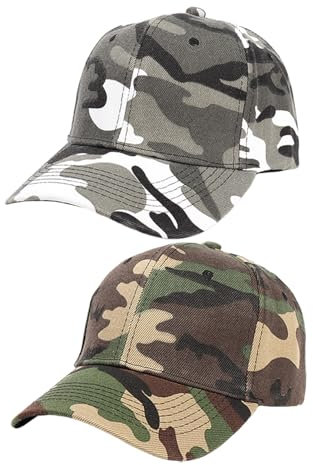 ZGDEIWGF 2 Pièces De Casquettes De Baseball Camouflage, Casquettes De Baseball Pour Enfants, Chapeau De Soleil Réglable À Pression, Chapeau De Soleil D'Extérieur, Chapeau Décontracté D'Été