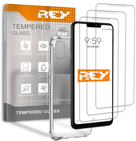 3X Protector de Pantalla y Funda Anti-Shock para XIAOMI REDMI Note 6 Pro, Cristal Vidrio Templado y Silicona TPU de Alta Resistencia
