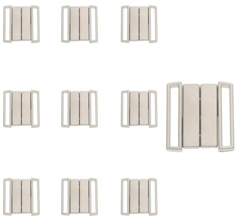 XMYCYuChen 10 Pairs Practical Bra G Hooks Durable Useful Bikini Hook Closure Silver Alloy Stable G-Hook Wave Buckle for Swimsuits, Bra