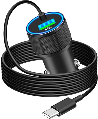 【Apple MFi Certified】iPhone 16 Car Charger Fast Charging, Rombica 75W USB-C PD&QC3.0 Car Power Cigarette Lighter USB Car Charger with 6FT Type-C Cable for iPhone 16 Pro Max/15 Pro/Galaxy S24/S23/Pixel