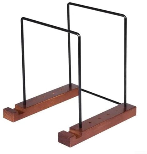 Support de rangement pour disques vinyles, en bois massif et métal, présentoir de bureau, livres, CD (38 x 17,8 x 19,8 cm)