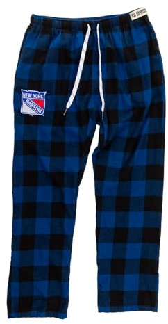 Calhoun NHL Surf & Skate Herren Pyjamahose mit Team-Logo, kariert, 100% gewebter, gebürsteter weicher Stoff