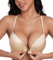DotVol Women's Plunge Underwire Front Closure Push Up Bra Convertible Bohemian Back Everyday Bra(Beige, 36A)