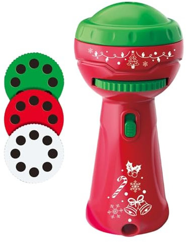 Uhngw Christmas Projector Torch, Christmas Slide Projector Torch with 24 Patterns Flashlight Projector, Kids Torch Projector Night Light, Flashlight Christmas Projector