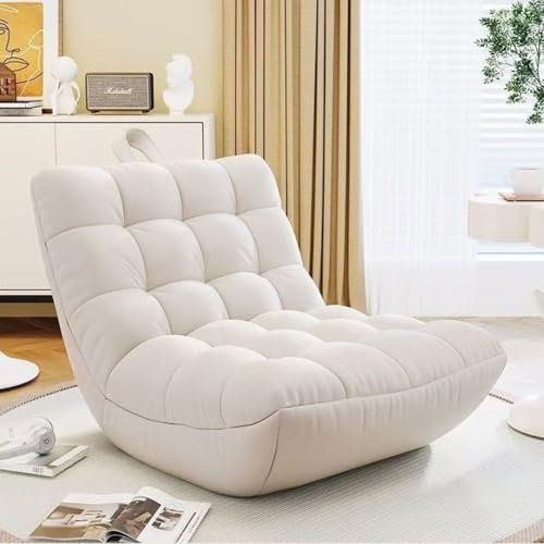 GWFBLID Sitzsack Sessel mit Leder Sitzsack Erwachsene mit Füllung Sitzsack Flauschig Sitzsack Lounge Sofa Mit Griff Bodenkissen Sitzsäcke mit hoher Rückenlehne für Kinder Erwachsene Grau