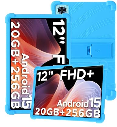 Silicone Tablet Case for uzglo P12 12 inch with Full Coverage, Shockproof, Anti-scratch, Adjustable Stand, and Soft Silicone Cover,Lightblue