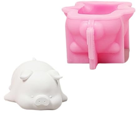 Moldes de silicona con estatua de cerdito para resina epoxi, decoración del hogar, figuras de animales, moldes de silicona para hacer jabón