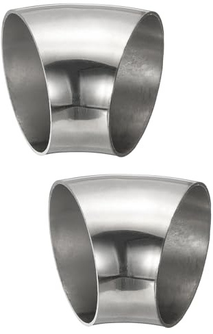 PATIKIL 2pcs Coude À 45 Degrés Mandriné, 54mm OD Coude En Acier Pour Échappement Raccord De Tuyauterie 304 Acier Inoxydable Pour Exhaust Pipe Stair Handrail HVAC