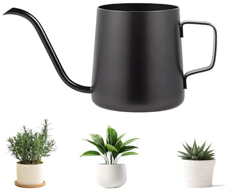250 ml Black Long Spout Watering Can Stainless Steel | Mini Watering Can for Small Indoor Plants Indoor Plants, Succulents