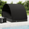 Xichuzi Tumbona 2 Personas toldo Redondo ratán PE Negra 211x112x140 cm, Tumbonas Jardin Exterior, Tumbona Piscina, Sun Lounger, Tumbonas De Jardin, Cama Jardin Exterior, Tumbona De Playa