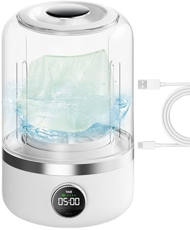 Lavadora portátil, ropa interior, lavadora de ropa interior, máquina de lavado de panty | Modo de limpieza agradable para la piel con doble limpieza para dormitorio, camping, viajes, apartamento