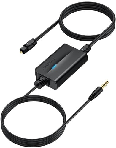 AUTOUTLET 192kHz Convertidor DAC SPDIF a AUX Convertidor de Audio Digital a Analógico Toslink Óptico a Audio 3,5mm para Tele HDTV DVD BLU-Ray Consoles