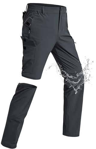 xtuwkzo Funktions Hose Manner Zip Off Winddicht Wanderhose Sommer Herren Kurz Trekkinghose SchnellTrockend Outdoorhosen Elastisch Fahrradhose Grau XXL
