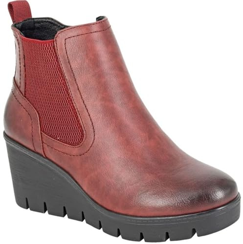 Cipriata ANNINA L606 Ladies Memory Foam Inside Zip Gusset Comfort Wedge Heel Ankle Boots