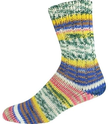 ONline Supersocke 6-fach 150g Sort. 372 Merino Color 3080 - gelb/grün/blau/pink/braun