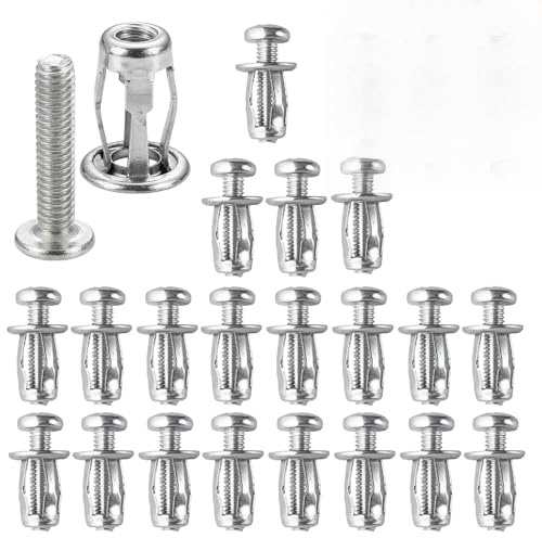 20 Stück M4x20mm Hohlwanddübel Set Mit Cheville Parpaing Creux Und Cheville Brique Creuse, Für Trockenbau Und Dünne Materialien Aus Kohlenstahl Verzinkt