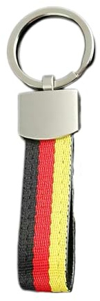 HJDJBD Schlüsselanhänger Deutschland Germany, Souvenirs Keyring aus Metall Nylongewebe, Deutsche Fahne Flagge Nationalflagge