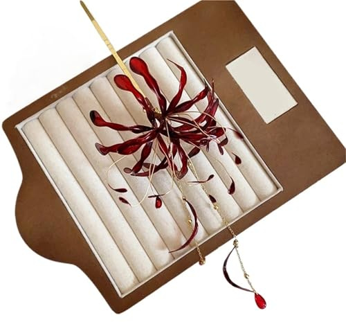 Horquillas for el pelo con flor de lirio y araña roja for mujer, horquillas borlas aceite que gotean, boda Hanfu Vintage(Red flower)