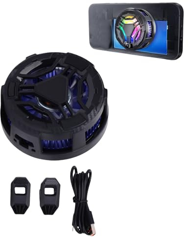 Ouitble Magnetischer Handy Kühler für Gaming Universal Handy Kühler mit RGB | TEC-Halbleiter-Kühlplatte Handykühler Lüfter mit Abnehmbar Clamps für Live-Streaming Vlog Reisen