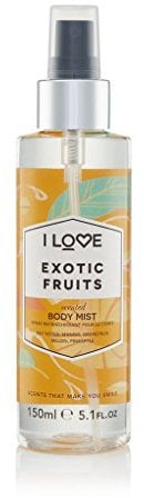 I Love Exotic Fruits Scented Body Mist, Formulated With Natural Fruit Extracts Which Offer a Burst of Fragrance, FastDrying Refreshment Throughout the Day, VeganFriendly 150ml