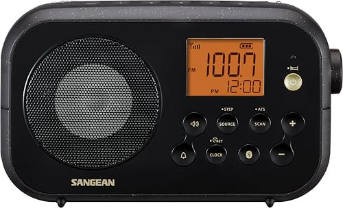 Sangean PR-D12BT Radio Am/FM, Bluetooth, Black - Radio portátil FM, Am, Bluetooth