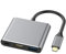 MMOBIEL HDMI Typ C HUB Adapter - Adapter USB 3.1/3.0 Ladeanschluss Konverter Kompatibel mit MacBook Pro, iPhone 16/15, Samsung Galaxy S24/S23/S22/S21 - Grau Aluminium