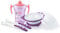 NUK Learn to Eat Set | Trainer Cup tazza biberon (230 ml) | Ciotola & Cucchiai | 6+ mesi | Senza BPA | Topo (Rosa) | 4 pezzi