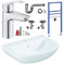Geberit Vorwandelement mit Keramik-Armaturen-Set, Grohe Waschtisch 65er (646 × 468 mm)