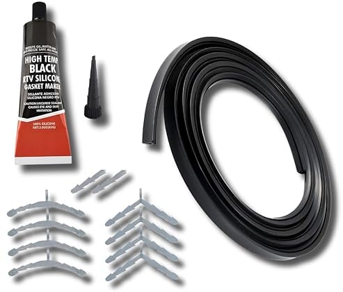 ABC Products Universal 3 & 4 Sided Silicone Oven Cooker Door Rubber Seal Kit (with Glue Sealant)