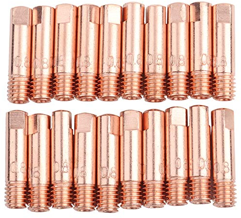 Ugelli per Saldatura MIG Mag 0,8 Mm, 20 Pezzi Punte di per Saldatura Ugelli per Saldatrice Ugello di Corrente per Torcia di Saldatura di Ricambio, per Accessori per (0.8)
